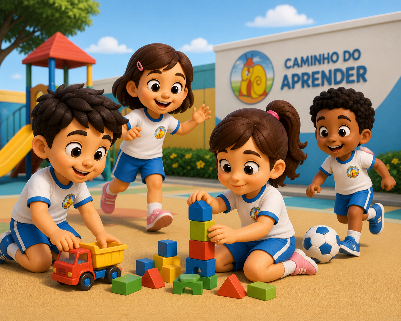Crianças brincando na escola